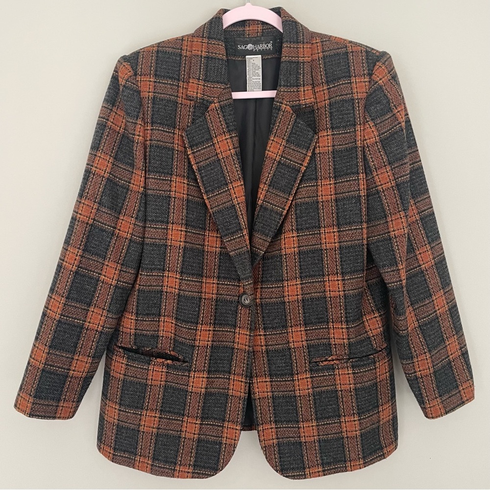 Sag Harbor Women’s Petite Vintage 90s Wool Blazer Jacker